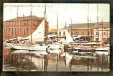 Fishing Boats Old Basin 1910 Postcard New Orleans Made In Germany picture