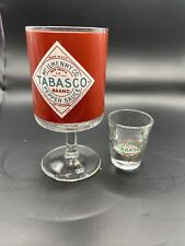 TABASCO Set Of 2 Glasses Shot Beer Red Eye Bar Man Cave Pepper Sauce Bloody Mary picture