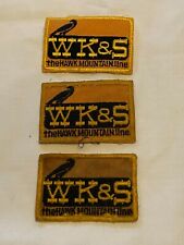 3 Vintage Embroidered WK & S Hawk Mountain Line Train Patches Light Soil  picture