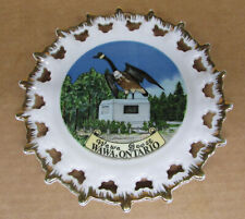 Wawa Ontario Canada Vintage Goose Souvenir Plate Open Lace Gold Edge Japan picture