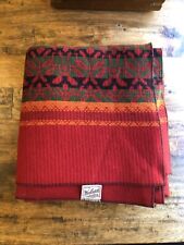 Woolrich Vintage Wool Blanket 60 x 60 BEAUTIFUL Red & Rich, Vibrant Pattern picture