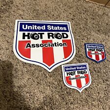 Vintage United States Hot Rod Association Patch - Red White Blue Sticker Set  picture