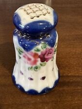Early Nippon Blue And Floral Pin Holder picture