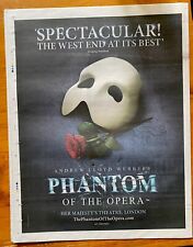 Phantom Of The Opera Lloyd Webb Theatre West End Newspaper Advert Poster 14x11” picture