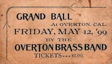 1899  Overton  California  Grand Ball  Brass Band  Card picture