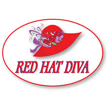 RED HAT DIVA NAME BADGE HALLOWEEN COSTUME DRESS UP LIKE A RED HATter MAGNETIC picture