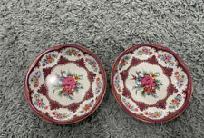 Vintage 1971 Decorated Daher Ware Tin Bowl/plate set of 2 made in England VTG picture