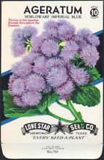 Flower Seed Pack Empty Lone Star Vintage 1940 San Antonio Texas TX Blue Ageratum picture