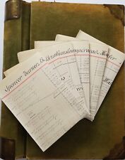 1880s XL French Vintage Ledger Pages x 2 - Paper Crafts Junk Journal picture