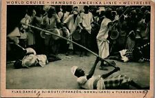 1929 HAMBURG-AMERICAN LINE RESOLUTE CRUISE DJIBOUTI FLAG DANCE POSTCARD 36-225 picture