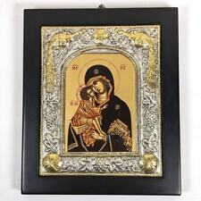 Clarte Sterling Silver Border Byzantine Virgin Mary & Jesus Our lady of Vladimir picture