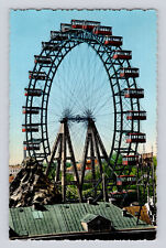 Postcard Austria Vienna Prater Ferris Wheel Risenrad 1940s Unposted Deckled Edge picture