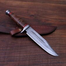 Damascus Large Bushcraft Knife. Hunting, Camping, Bushcraft, Survival picture