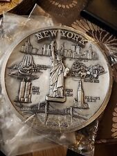 Vintage Aluminum Plate New York wall hanging art World Trade Center 1996 picture
