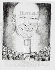 1955 Press Photo Cartoon of President Eisenhower at Fitzsimons Army Hospital picture