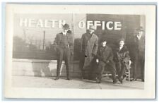 c1918 Health Office Dapper Men Hudson South Dakota SD RPPC Photo Postcard picture
