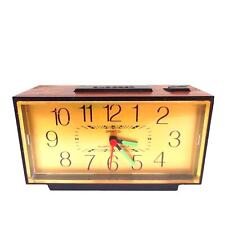 Vintage Spartus Quartz Alarm Clock Glow In Dark Hands Woodgrain Travel For Parts picture