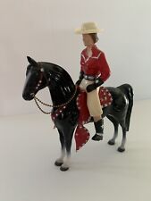 HARTLAND 1950’s Red Shirt Champ Cowgirl And B & W Horse, Beautiful Vintage picture