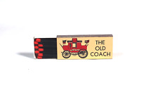 Vintage The Old Coach Restaurant NYC Full Matchbox Black & Red Wooden Matches picture