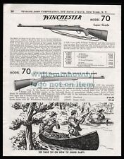 1953 WINCHESTER Model 70 Super Grade and .375 H&H Magnum Rifle PRINT AD picture