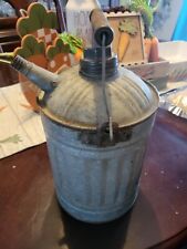 Antique Gas Can Galvanized Metal Vintage Gasoline Can picture