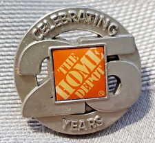Preowned Silver / Pewter Color Home Depot Celebrating 25 Years Pin / Pinback picture