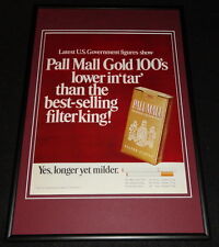 1972 Pall Mall Famous Cigarettes Framed 12x18 ORIGINAL Advertisement picture