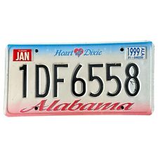 Vintage 1999 Alabama License Plate 1DF 6558 Heart Of Dixie Garage Man Cave picture