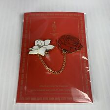 These Violent Delights, Enamel Chain Pin Set Illumicrate White Flower & Scarlett picture