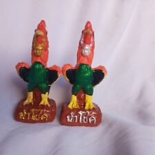 Rooster statue.Height 9.5cm. duck cock Thailand made cement home decorati 2 pcs. picture