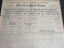 1919 APRIL 26 NEW YORK TIMES - PARIS STILL HOPEFUL OF FIUME SETTLEMENT - NT 6979 picture