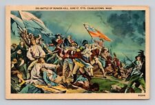Postcard Battle of Bunker Hill Charlestown Massachusetts MA, Vintage Linen L9 picture