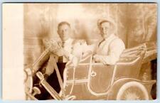 1918 ERA RPPC KREGEL PHOTO PARLORS*ST PAUL*MINNEAPOLIS*2 MEN IN A CAR*REAL PHOTO picture