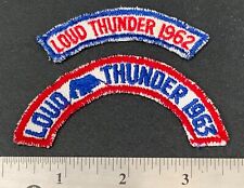 Vintage 1962 & 1963 CAMP LOUD THUNDER Boy Scout Rocker Segment PATCHES BSA Badge picture