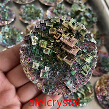 Rainbow Bismuth Ore geode Quartz Crystal Mineral Specimen Reiki Healing 1PC picture
