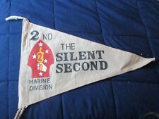WWII USMC 2 ND  MARINE DIVISION THE SILENT SECOND   FLAG / PENNET  picture