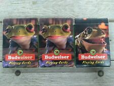 Budweiser Playing Cards Set Of 3 Frog Decks 🐸 54 Cards in Each Deck picture