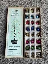 Antique Fancy Tiny Tiny Xmas Ornaments Hand Blown Glass Japan Box Christmas Rare picture