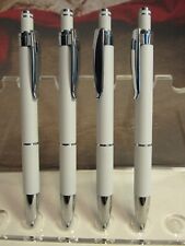 Set of 4 Aruba Metal click top Ballpoint Pens-WHITE  body picture