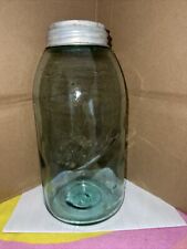 Antique 1900-1910 Blue Ball Mason Jar Bubbles Aluminum Lid 9