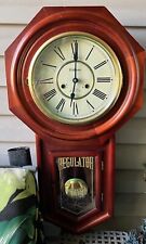 Waltham Regulator Schoolhouse 31 Day Chime Mechanical Wall Clock w/KEY picture
