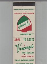 Matchbook Cover Vincenzo's Restaurant Detroit, MI picture