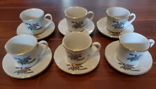 Set Of 6 Vintage Diamante Cafe De Colombia Coffee Espresso Cups & Saucers  picture