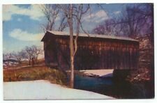 East Bethel VT Covered Bridge White River Vintage Postcard Vermont picture