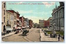 1912 East Side Court House Square La Fayette Monument Indiana IN Posted Postcard picture