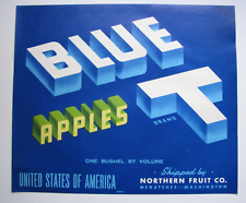 Original BLUE T apple crate label Northern Fruit Co. Wenatchee WA crocker 1 picture