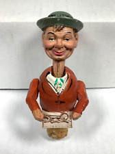 Vintage Hand Carved wooden  mechanical cork puppet picture