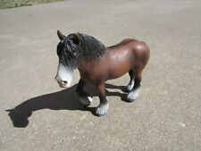 2000 Schleich Germany Brown Resin Work Horse 5” Long White Feet Black Mane picture