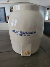 Vintage Steel City Co YOUNGSTOWN OHIO Stoneware Pottery Water Jug Crock No Spout picture