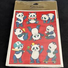 Vintage 80’s Hallmark Playful PANDA BEARS Stickers - Rare picture